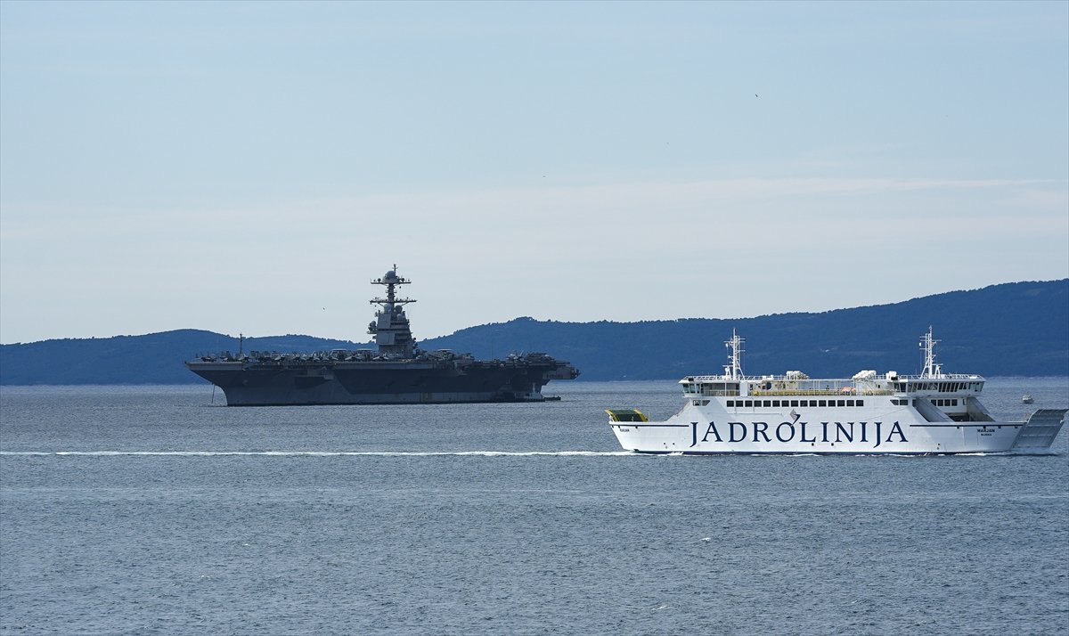 ABD uçak gemisi USS Gerald Ford bakım için Hırvatistan'a geldi
