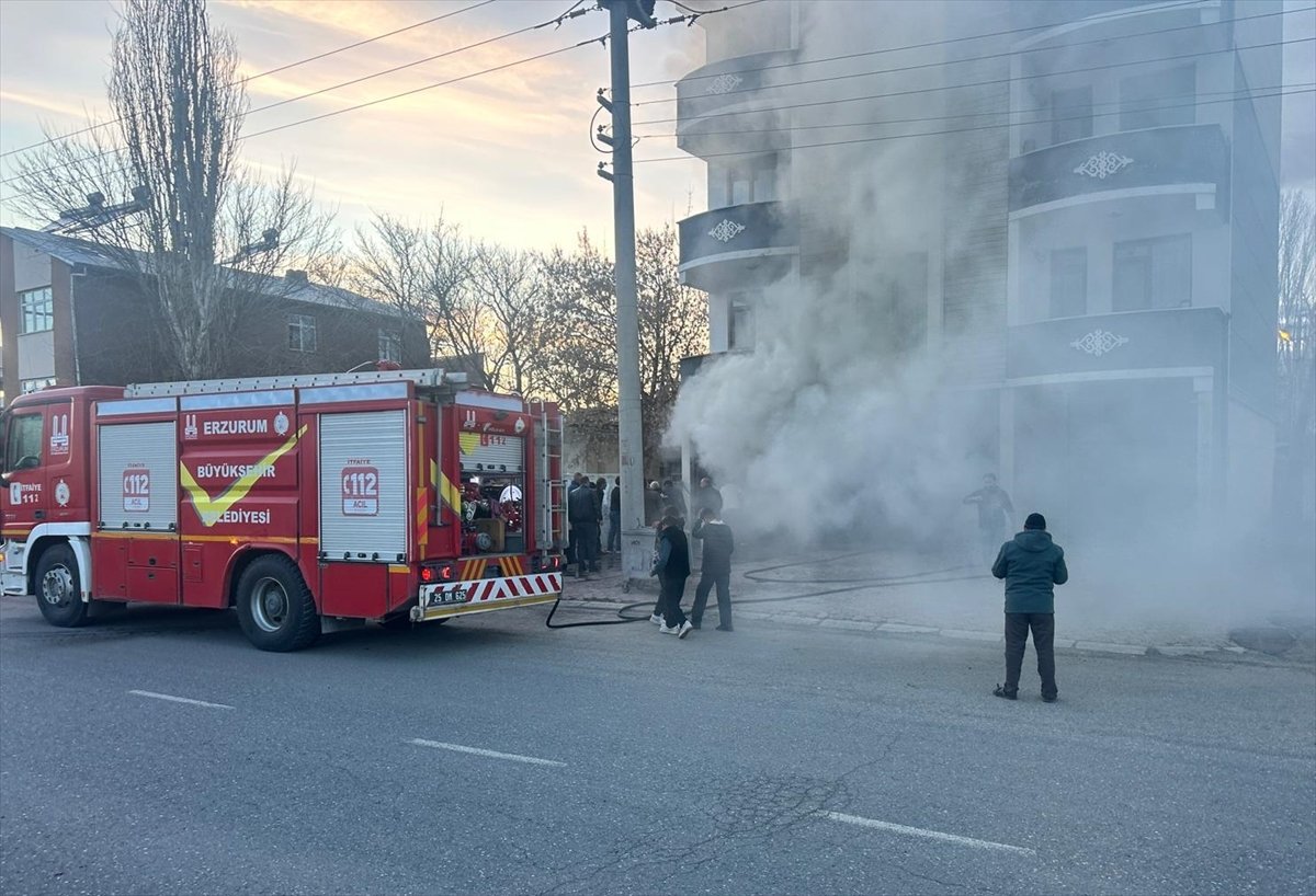 Erzurum'da binada çıkan yangın söndürüldü