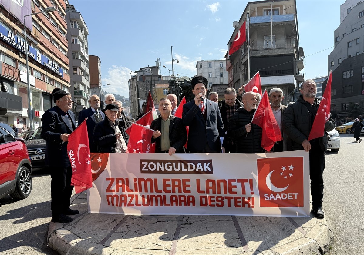 İsrail'in Mescid-i Aksa'yı ibadete kapatması Zonguldak'ta protesto edildi