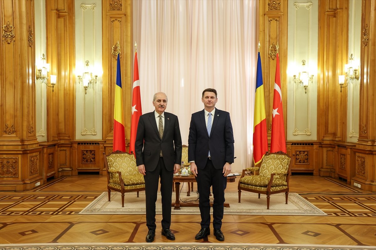 TBMM Başkanı Kurtulmuş, Bükreş'te Romanya Senato Başkanı Abrudean ile görüştü