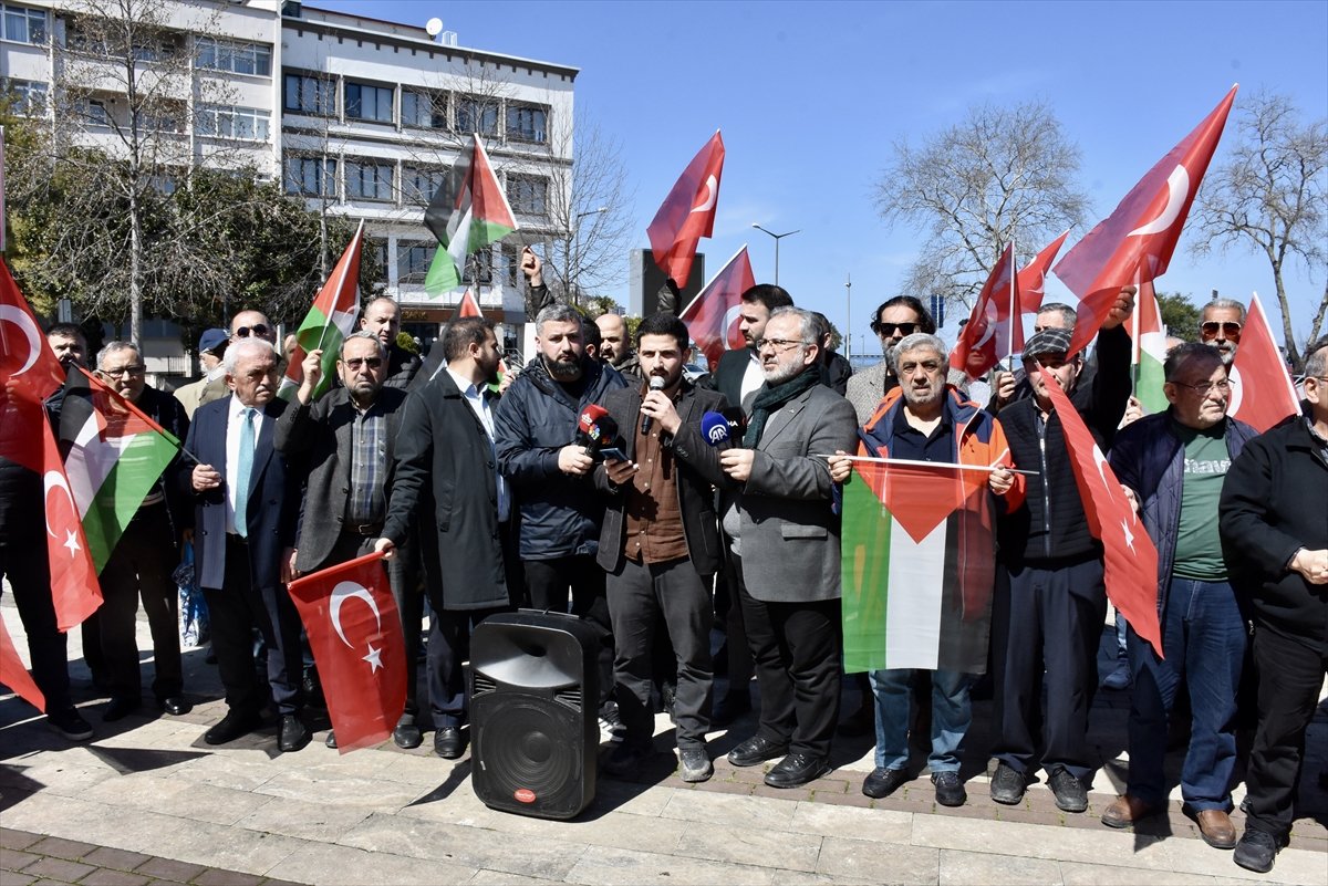 Trabzon, Ordu ve Giresun'da İsrail'in Gazze'ye yönelik saldırıları protesto edildi