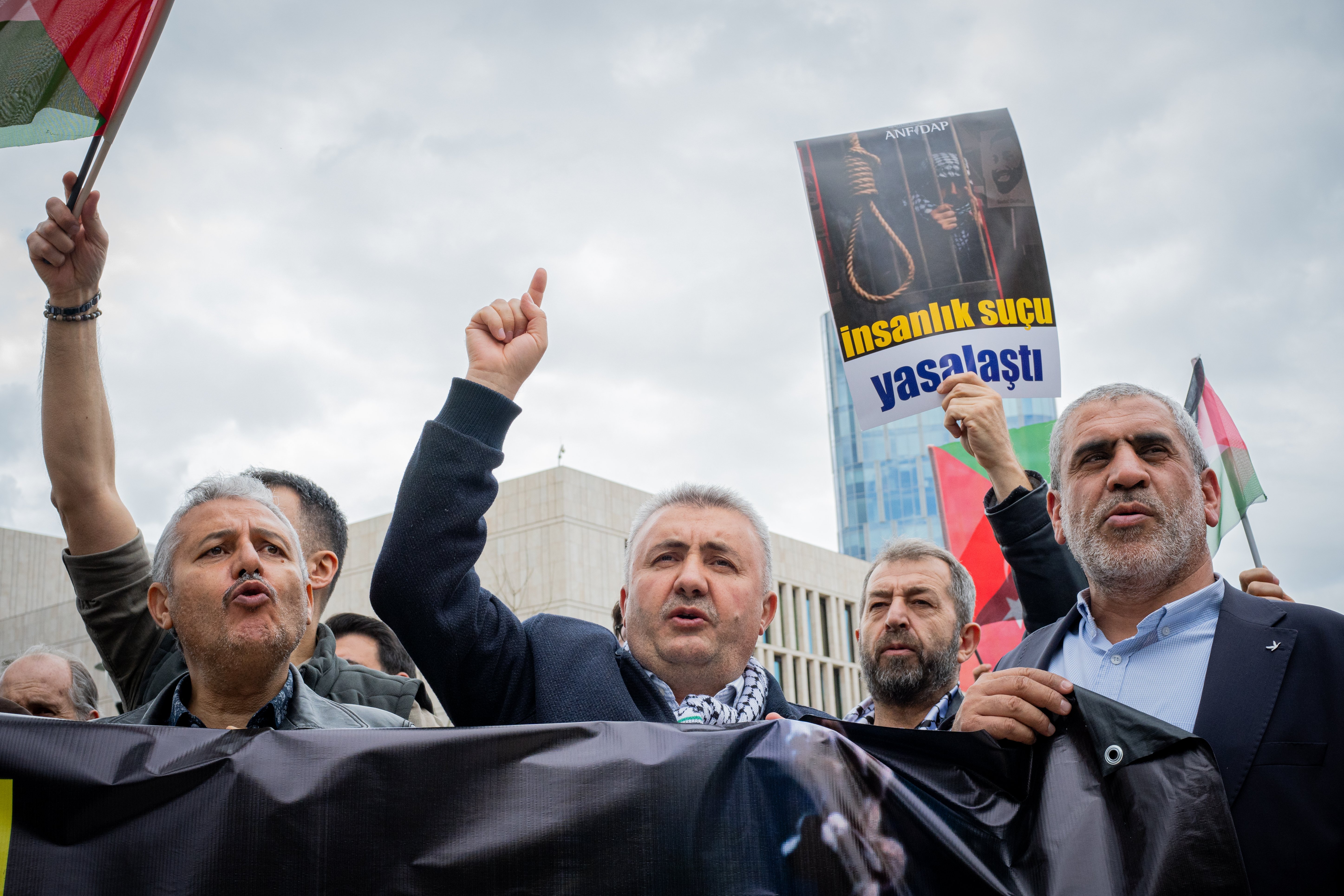 Ankara Filistin Dayanışma Platformundan ABD'nin Ankara Büyükelçiliği önünde protesto