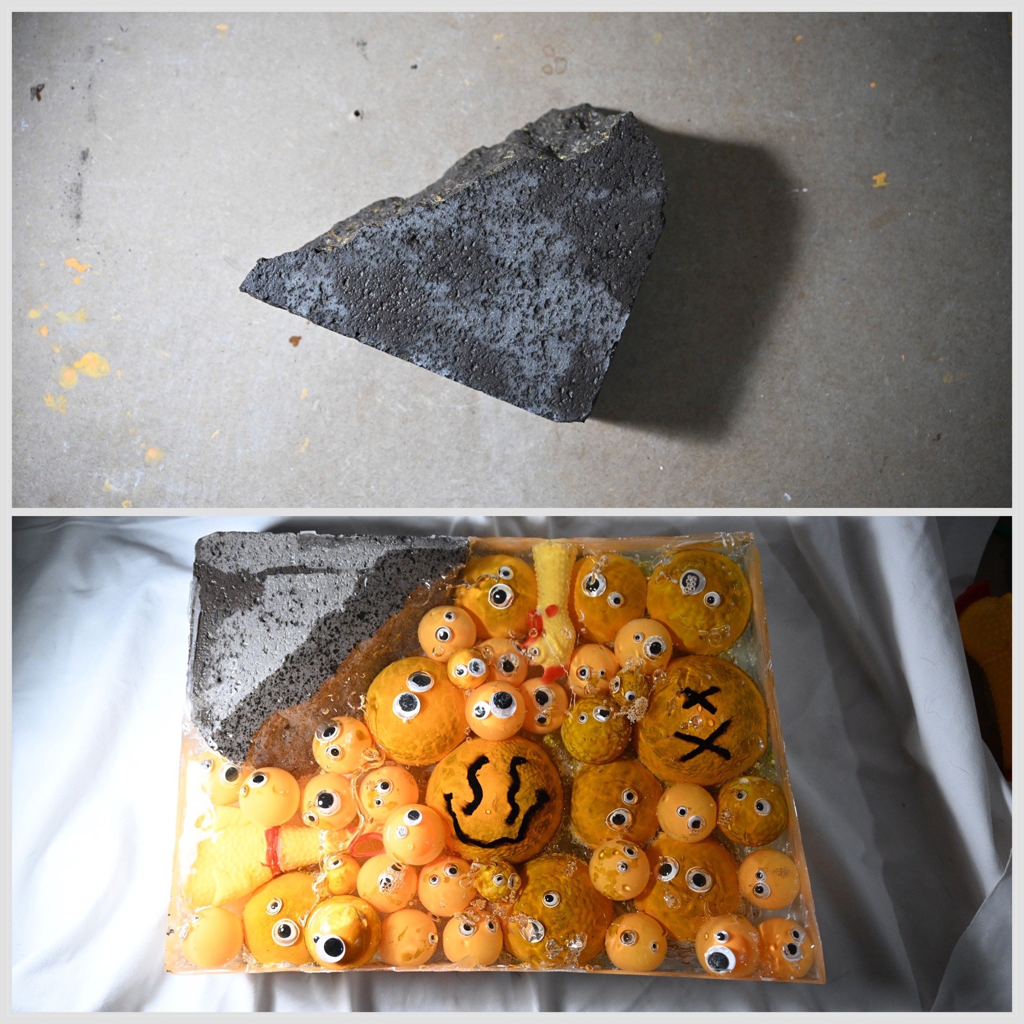 Başkentte kırık kaldırım taşları sanata dönüşüyor