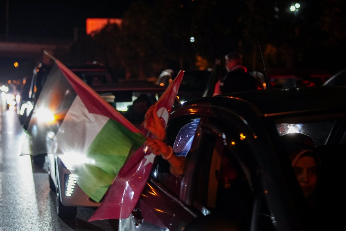 İstanbul'da Gazze'ye destek için araç konvoyu oluşturuldu