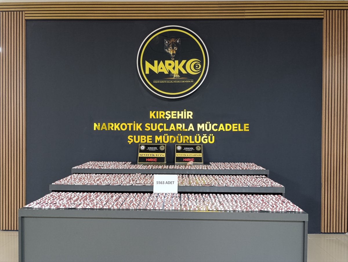 Kırşehir'de 5 bin 563 sentetik uyuşturucu hapla yakalanan zanlı tutuklandı