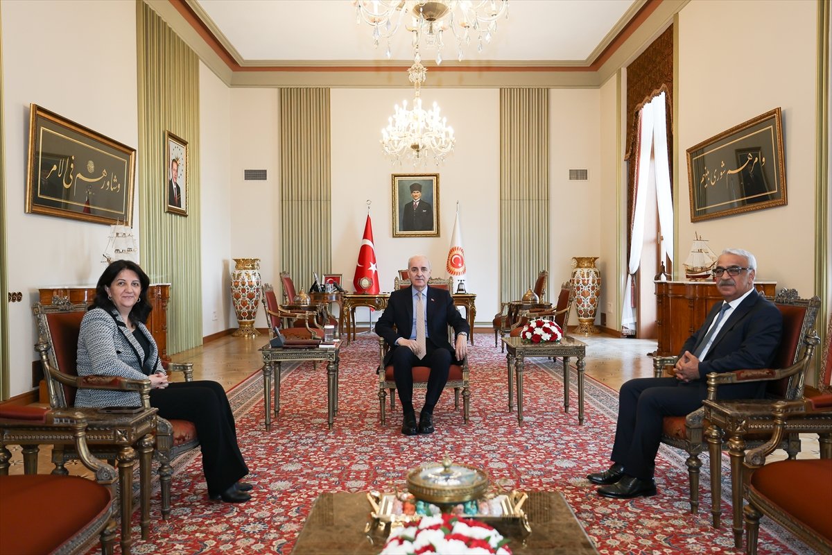 TBMM Başkanı Kurtulmuş, DEM Parti'li Buldan ve Sancar'ı kabul etti