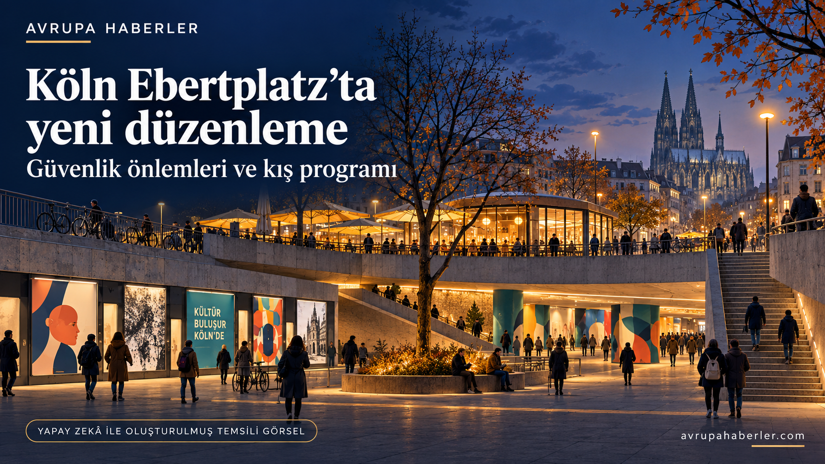 Köln Ebertplatz’ta üç yan geçiş kapatıldı, kış programı sürecek