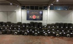 Denizli'de bir tırda gümrük kaçağı 263 araç lastiği ele geçirildi