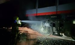 Balıkesir'de yük taşıyan trende çıkan yangın söndürüldü