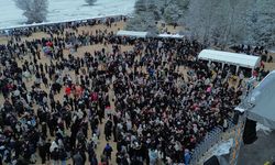 Bilecik'te Gölpark Kış Festivali'nde vatandaşlara 2 ton hamsi dağıtıldı