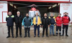 Diyarbakır'daki ambulans helikopter Doğu'da kardan mahsur kalan hastalar için havalanıyor