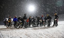 Erzurum'da Snowbike Türkiye Şampiyonası öncesi sporcular antrenman yaptı