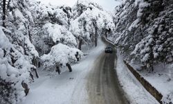 Karla kaplanan Yozgat Çamlık Milli Parkı ve Akdağmadeni ormanları dronla görüntülendi