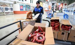 Mersin'de yolcu otobüslerindeki 300 kilogram sucuk ve 2 koli çiğköfteye el konuldu