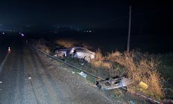 Uşak'ta devrilen otomobildeki 1 kişi öldü, 3 kişi yaralandı