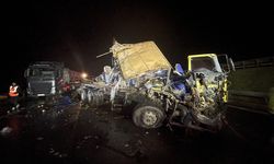 Anadolu Otoyolu'nda kamyon ile tırın çarpışması sonucu 1 kişi yaralandı