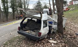 Karabük'te ağaca çarpan otomobildeki 1 kişi öldü, 2 kişi yaralandı