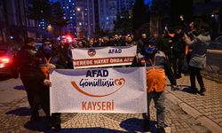 Kayseri'de 'sessiz yürüyüş' ve mahalle tahliye tatbikatı yapıldı