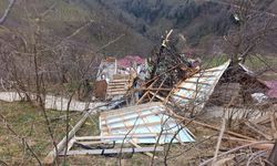 Ordu'da fırtına nedeniyle bazı evlerin çatısı uçtu