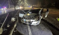 Tekirdağ'da aydınlatma direğine çarpan otomobildeki 3 kişi yaralandı