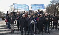 Başkentte görme engelliler ABD ve İsrail'in İran'a yönelik saldırılarını protesto etti