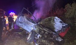 Bilecik'te kaza yapan otomobil yandı