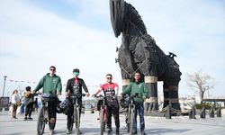 Çanakkale şehitleri anısına 754 kilometre pedal çevirdiler