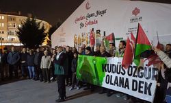 İsrail'in Mescid-i Aksa'yı ibadete kapatması ve Gazze'ye saldırıları Çankırı'da protesto edildi