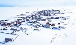 Kars'ta karla beyaza bürünen köyler dronla görüntülendi