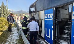 Muğla'da yolcu otobüsünde çıkan yangın söndürüldü