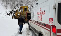 Tokat'ta kara saplanan ambulansı İl Özel İdaresi ekipleri kurtardı