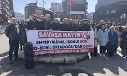 Zonguldak'ta ABD ve İsrail'in İran'a yönelik saldırıları protesto edildi