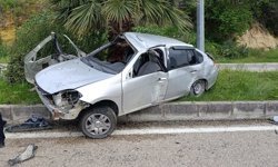 Adana'da refüjdeki ağaçlara çarpan otomobildeki 3 kişi yaralandı