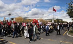 Ağrı İbrahim Çeçen Üniversitesi'nde 'Filistin'e Destek Yürüyüşü' yapıldı