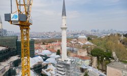Ayasofya-i Kebir Camii'nin kuzeydoğu minaresinde restorasyon tamamlandı