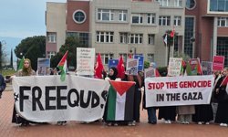 Aydın'da üniversite öğrencileri İsrail'i protesto etti