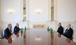 Azerbaycan Cumhurbaşkanı Aliyev, Yargıtay Cumhuriyet Başsavcısı Şentürk'ü kabul etti