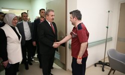 BBP Genel Başkanı Destici, trafik kazasında yaralanan Günyüzü Kaymakamı Kurt'u hastanede ziyaret etti