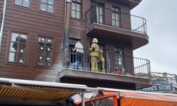 Edirne'de dönercinin baca tertibatında çıkan yangını söndürüldü