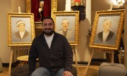 Ressam Cem Kebenç'in 'Kavuklu Serisi' Baba Sahne'de sanatseverlerle buluştu