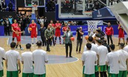 Suriye ve Lübnan milli basketbol takımları Şam'da dostluk maçında karşılaştı
