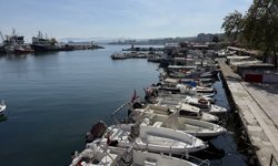Tekirdağ'da küçük tekneli balıkçılar istavrit ve sardalya için ağ atıyor