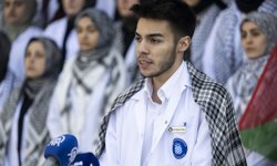 Tıp öğrencilerinden İsrail'in Filistinli esirleri hedef alan 'idam yasası'na protesto