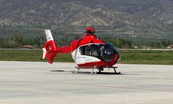 Tokat'ta ambulans helikopter böbrek hastası için havalandı