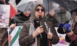 Üsküdar'da Aksa Kadınları Derneğince İsrail'in Filistinli esirleri hedef alan 'idam yasası' protesto edildi