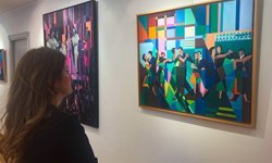 Filiz Ural'ın 'Notalardan Tuvalime Yansıyan İz Düşümler' resim sergisi, Doku Sanat Galerisi'nde sanatseverlerle buluştu