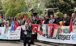 İsrail'in Küresel Sumud Filosu'na saldırısı Çankırı'da protesto edildi