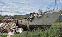 Muğla'da 4 yıl önce göçmen operasyonunda yakalanan gemi hurdaya ayrıldı
