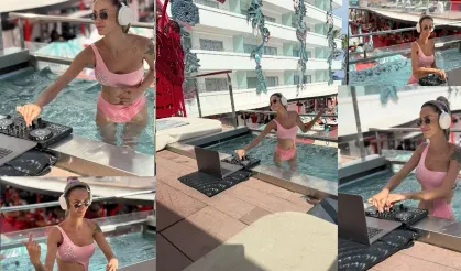 Eğlencenin sıfır noktasında havuzda sıra dışı DJ