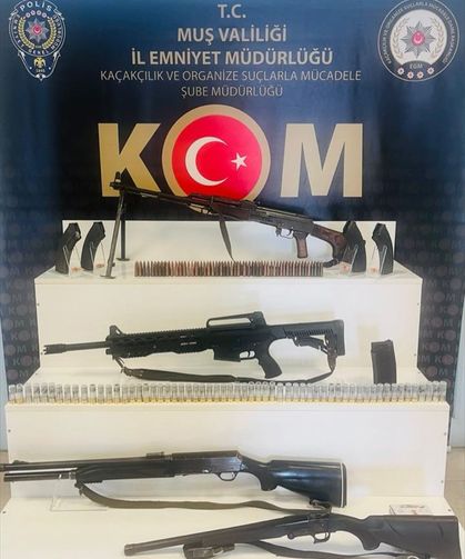 Muş'ta silah ve mühimmat operasyonunda 4 zanlı yakalandı